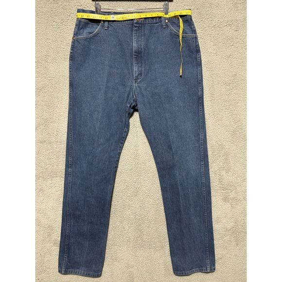 Wrangler Cowboy Cut Jeans Mens 42x36 Blue Original Fit 13MWZ Denim Rancher - Picture 4 of 12